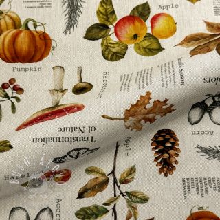 Dekoračná látka Linenlook Fall Harvest Recipe digital print