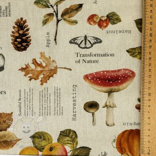 Dekoračná látka Linenlook Fall Harvest Recipe digital print