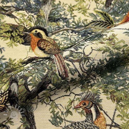 Dekoračná látka GOBELIN PREMIUM Bird Heritage Forest