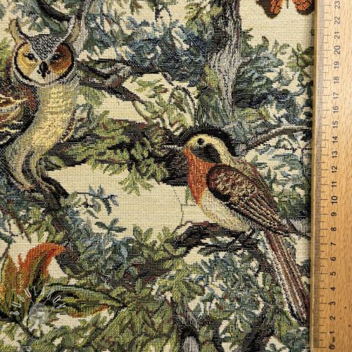Dekoračná látka GOBELIN PREMIUM Bird Heritage Forest