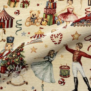 Dekoračná látka GOBELIN PREMIUM Xmas Fairytale Play