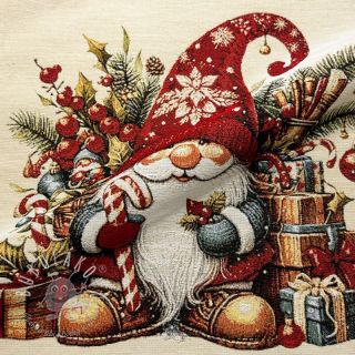 Dekoračná látka GOBELIN PREMIUM Happy Santa PANEL