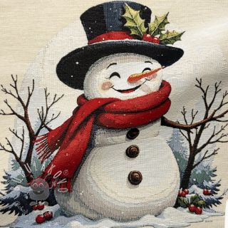 Dekoračná látka GOBELIN PREMIUM Happy Snowman PANEL