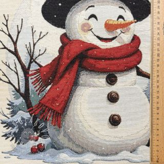Dekoračná látka GOBELIN PREMIUM Happy Snowman PANEL