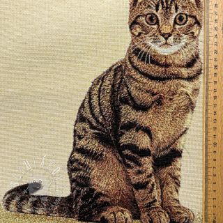 Dekoračná látka GOBELIN PREMIUM Sitting Kitten Cat PANEL