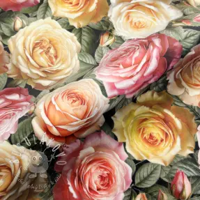 Dekoračná látka VELVET Romantic Rose Charm