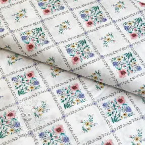 Bavlnená látka Flowers Tara off white design A digital print