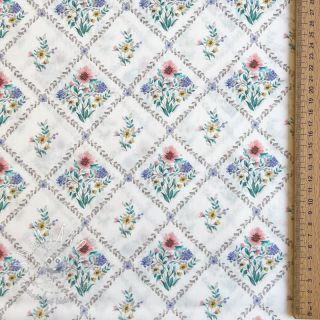 Bavlnená látka Flowers Tara off white design A digital print