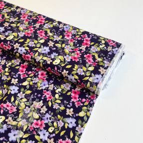Viskóza RADIANCE Flower Uma navy digital print