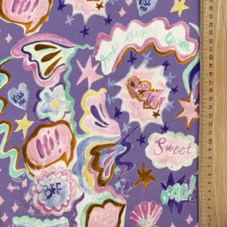 Úplet Shells lavender digital print
