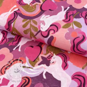 Úplet Unicorns mauve digital print