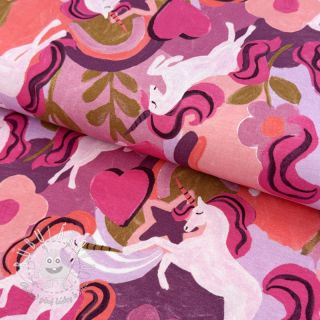 Úplet Unicorns mauve digital print