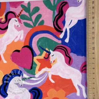 Úplet Unicorns multicolour digital print