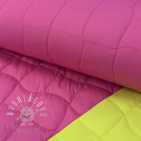 Prešívaná látka Graphic square pink lime