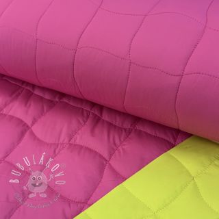 Prešívaná látka Graphic square pink lime