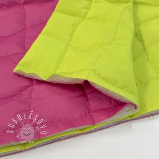 Prešívaná látka Graphic square pink lime