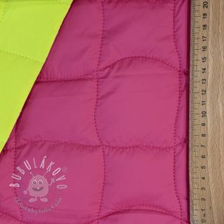 Prešívaná látka Graphic square pink lime