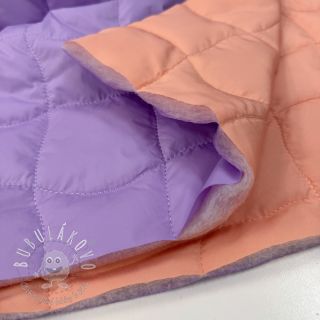 Prešívaná látka Graphic square lilac apricot