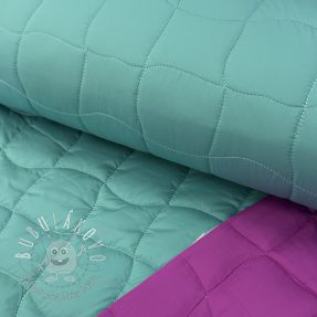 Prešívaná látka Graphic square cyan cerise