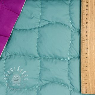 Prešívaná látka Graphic square cyan cerise