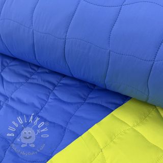 Prešívaná látka Graphic square cobalt lime