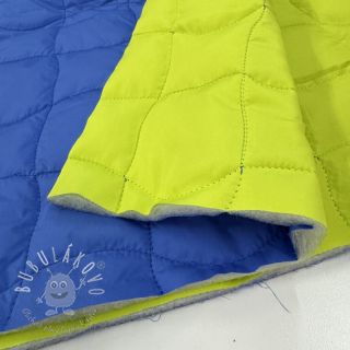 Prešívaná látka Graphic square cobalt lime