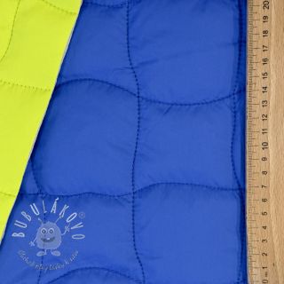 Prešívaná látka Graphic square cobalt lime