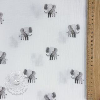 Dvojitá gázovina/mušelín Animals design A digital print ORGANIC