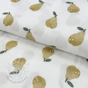 Dvojitá gázovina/mušelín Pears design B digital print
