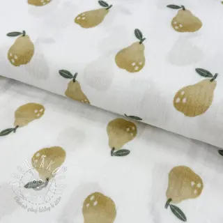 Dvojitá gázovina/mušelín Pears design B digital print