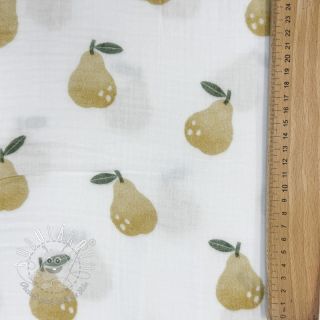 Dvojitá gázovina/mušelín Pears design B digital print