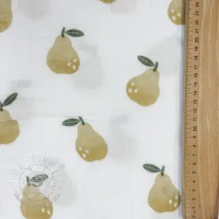 Dvojitá gázovina/mušelín Pears design B digital print