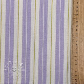 Dvojitá gázovina/mušelín YARN DYED Line purple