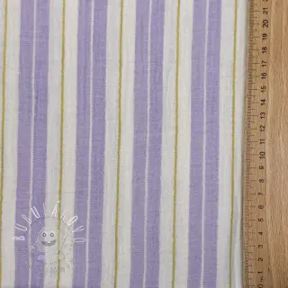 Dvojitá gázovina/mušelín YARN DYED Line purple