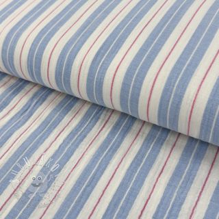 Dvojitá gázovina/mušelín YARN DYED Line blue