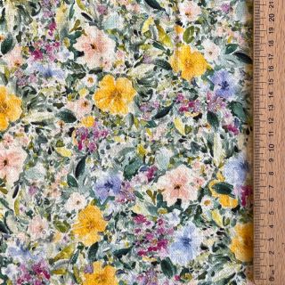 Viskóza s ľanom CREPE Flowers Simi digital print