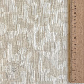 Bavlnená látka s ľanom JACQUARD Abstarct natural