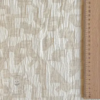 Bavlnená látka s ľanom JACQUARD Abstarct natural