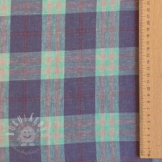 Viskóza s ľanom YARN DYED Square green