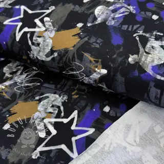 Teplákovina Graffiti black digital print