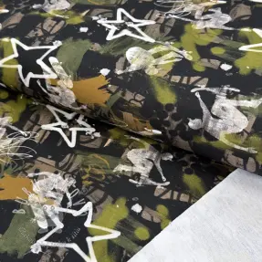 Teplákovina Graffiti army green digital print