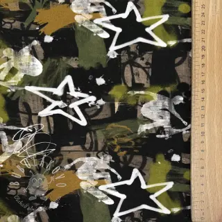 Teplákovina Graffiti army green digital print