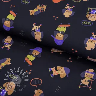 Úplet Dogs navy digital print