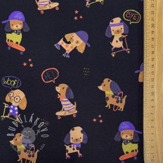 Úplet Dogs navy digital print