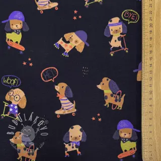 Úplet Dogs navy digital print