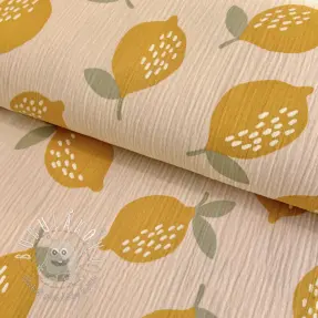 Dvojitá gázovina/mušelín Lemons sand