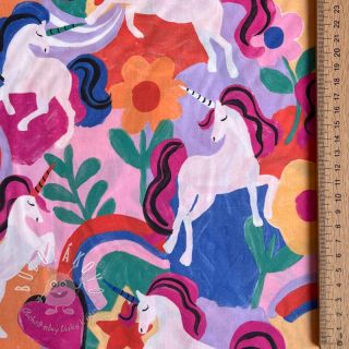 Bavlnená látka Unicorns multi digital print