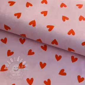 Bavlnená látka FLANNEL Hearts pink
