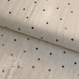 Viskóza s ľanom FOIL Hearts ecru