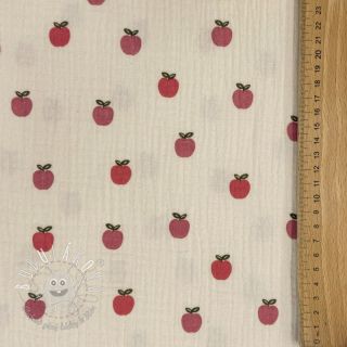 Dvojitá gázovina/mušelín Fruits apple natural